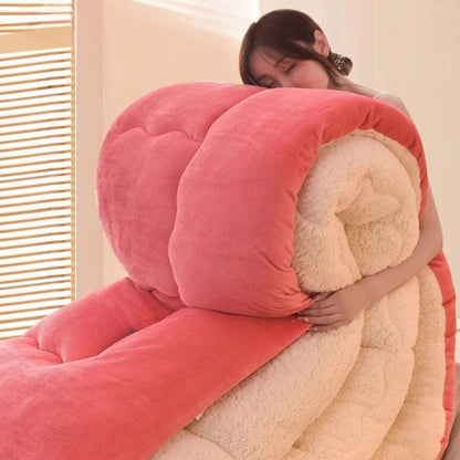 WarmNest roze en witte kasjmier deken dikke textuur trillo.nl