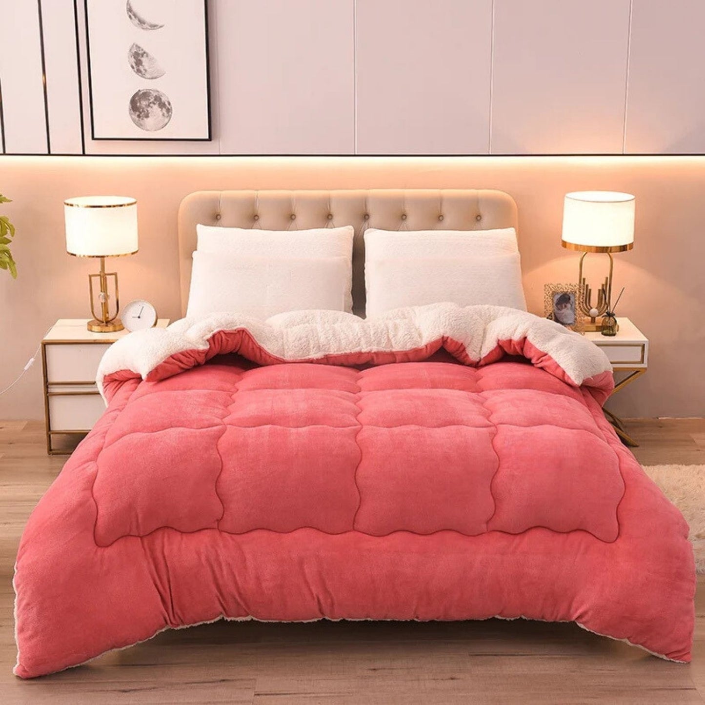 WarmNest roze kasjmier deken klassieke slaapkamer stijl trillo.nl