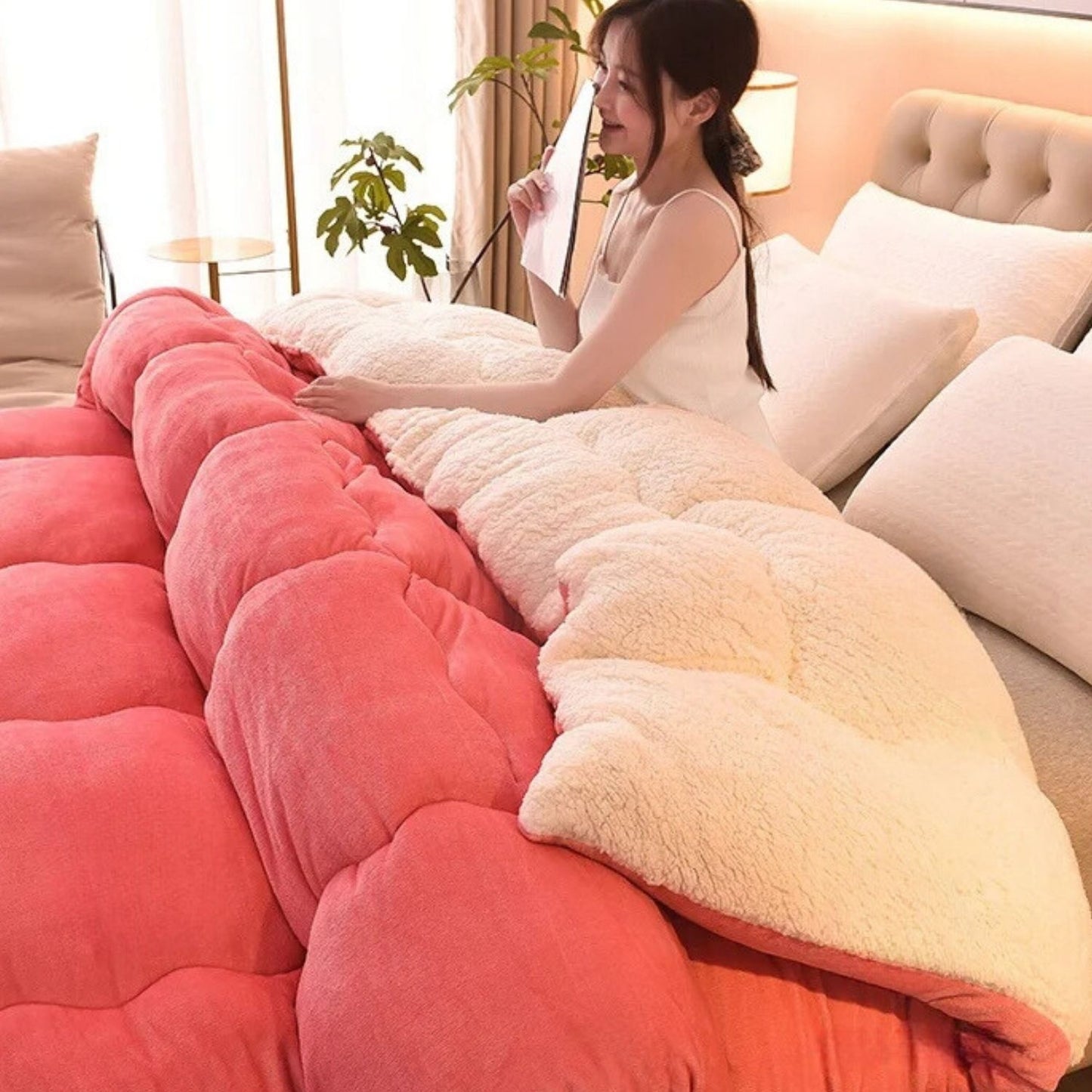 WarmNest roze kasjmier deken zacht en knus trillo.nl